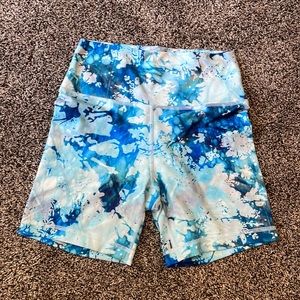 Fleo blue splash biker shorts M